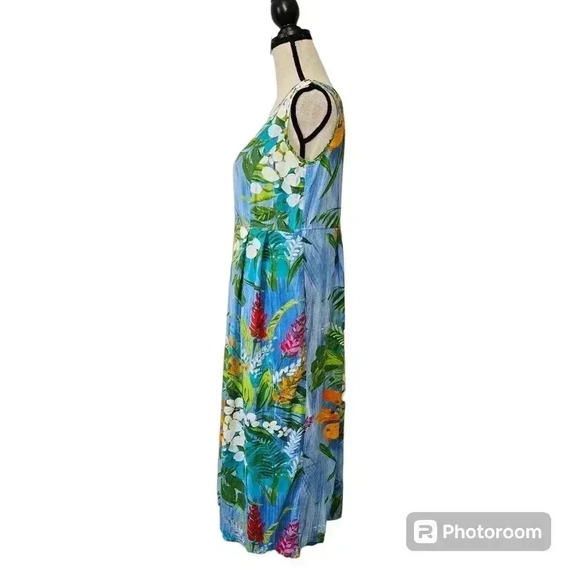 Jams World Janice Midi Dress Tropic Garden Print Hawaiian Dress - Picture 7 of 13